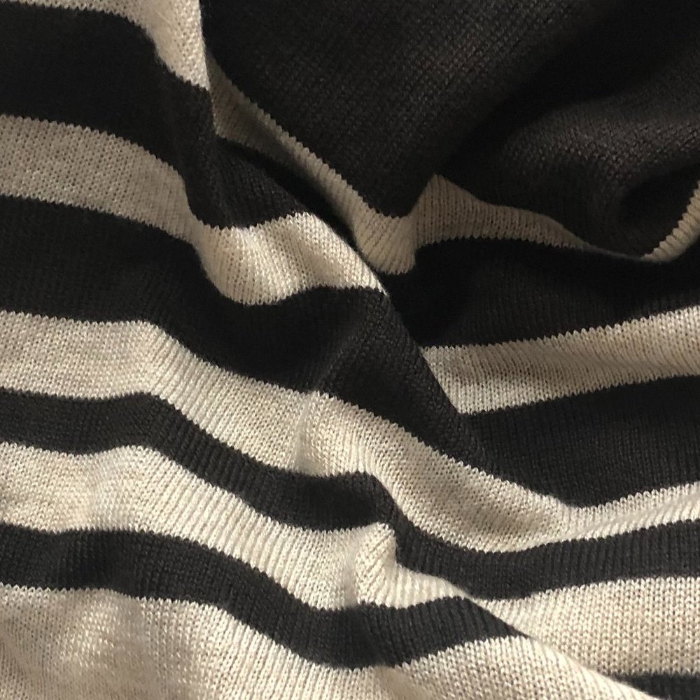 H&M Boho Striped Poncho Cardigan | Open Front Neutral Layer | XS–M Fit - Picture 8 of 11